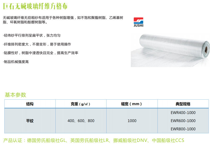 巨石無(wú)堿玻璃纖維方格布